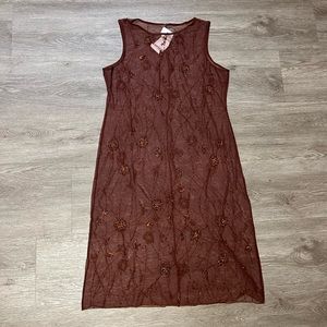 Deadstock Vintage Hunza G Sheer Brown Tank Dress